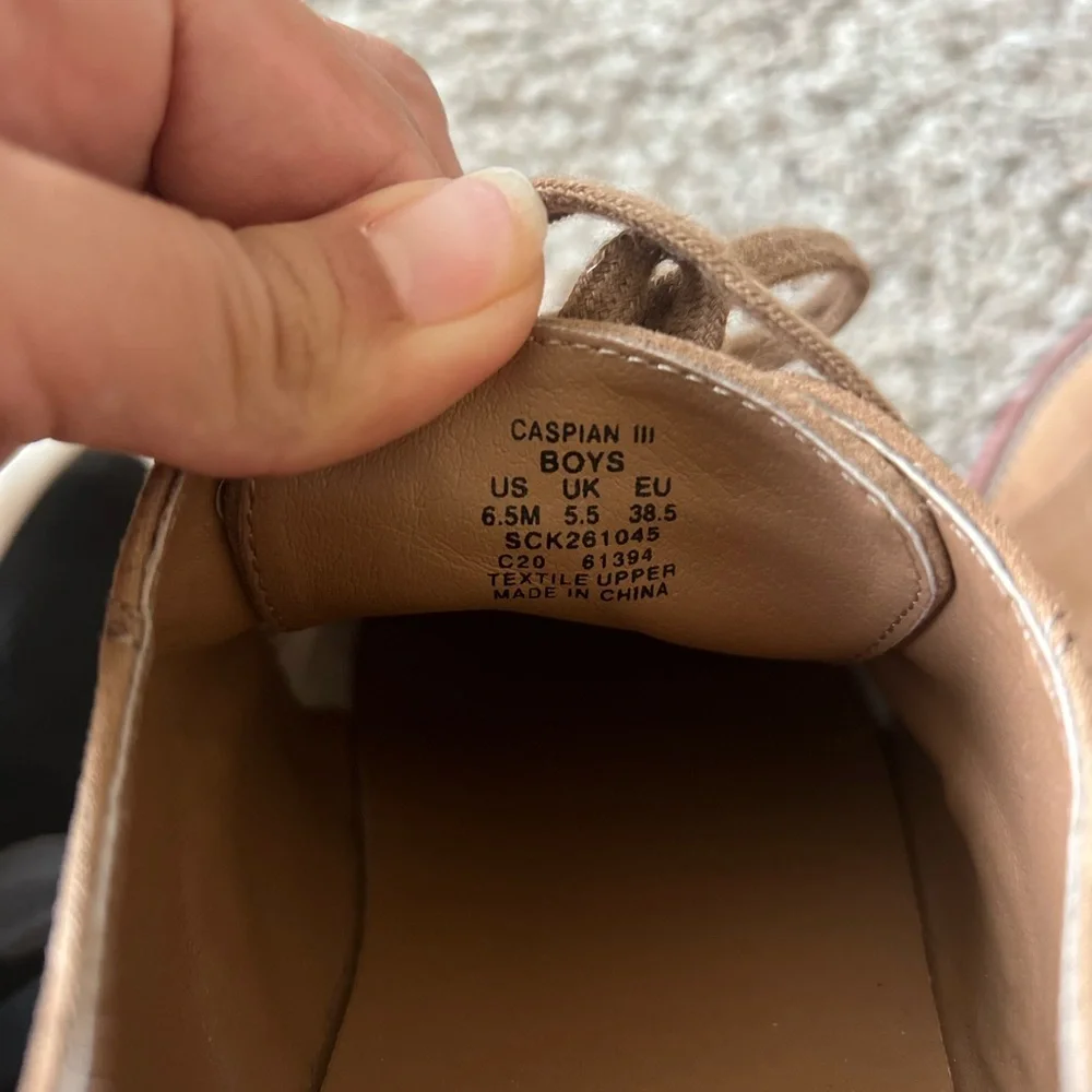 Sperry Oxford Shoes Caspian Boys Light Brown Suede Size 6.5